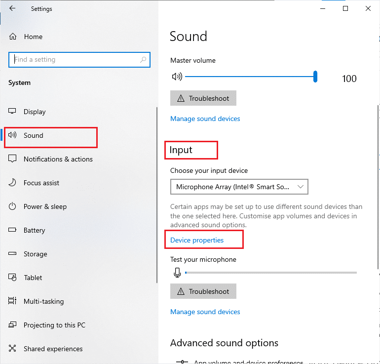 propiedades del dispositivo de entrada de sonido