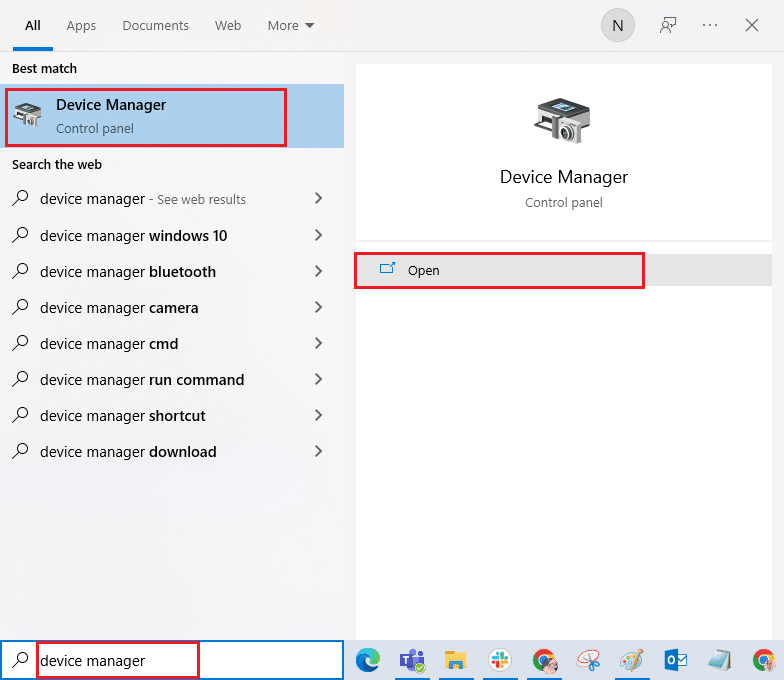 abrir Administrador de dispositivos. Arreglar su computadora parece estar configurada correctamente, pero el dispositivo o el servidor DNS de recursos no responde en Windows 10
