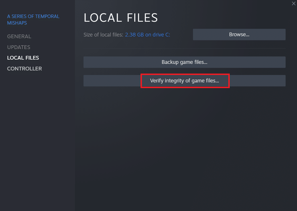 Verificar la integridad de los archivos del juego en Steam