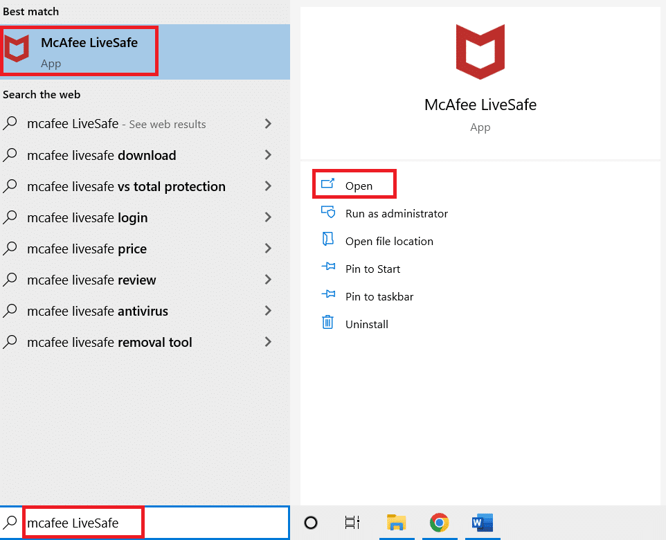 iniciar antivirus McAfee