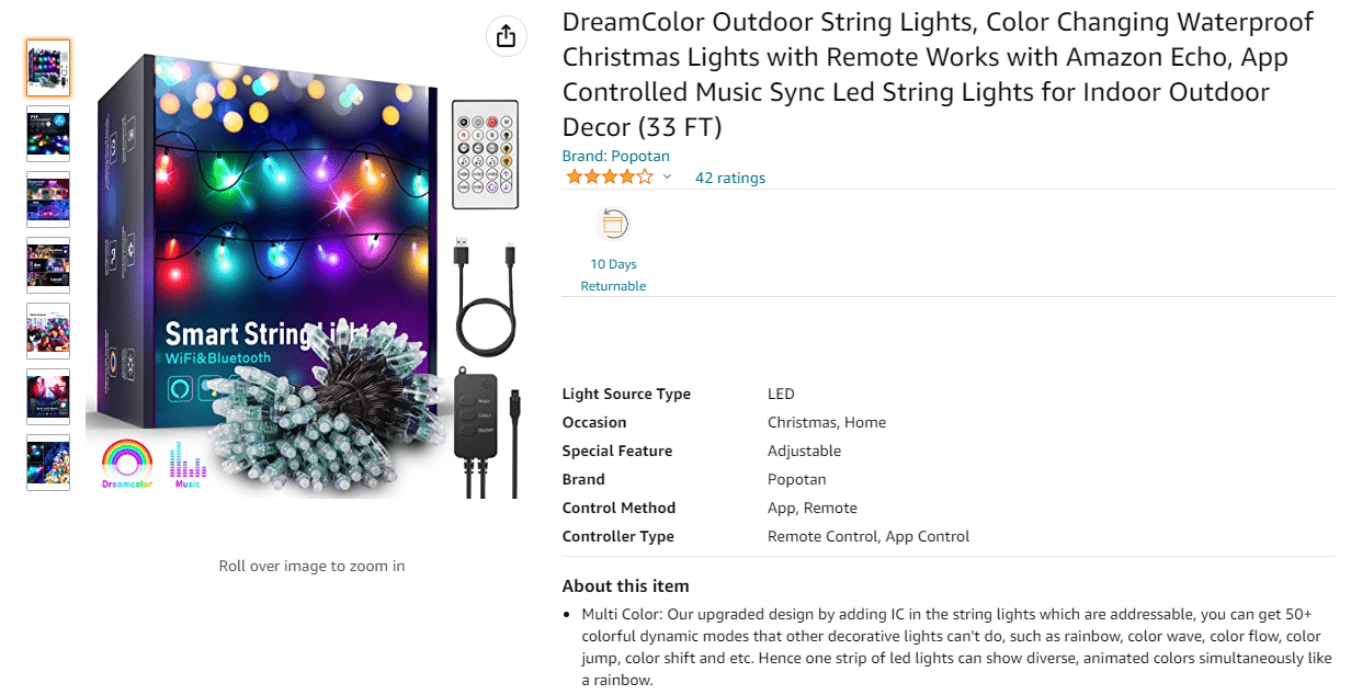 DreamColor Dize Işıklar