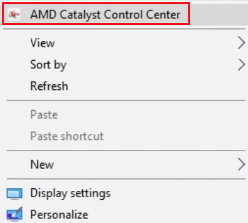 فتح مركز التحكم في محفز AMD