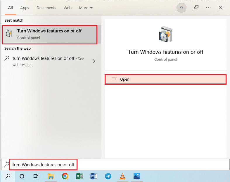 abrir Activar o desactivar las funciones de Windows