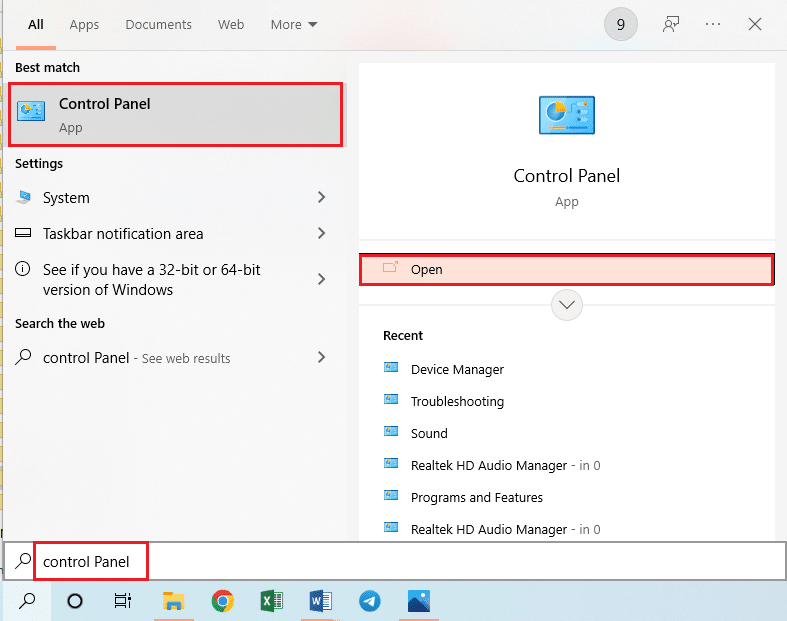 avvia l'app Pannello di controllo. Risolto il problema con Realtek Audio Manager che non si apre