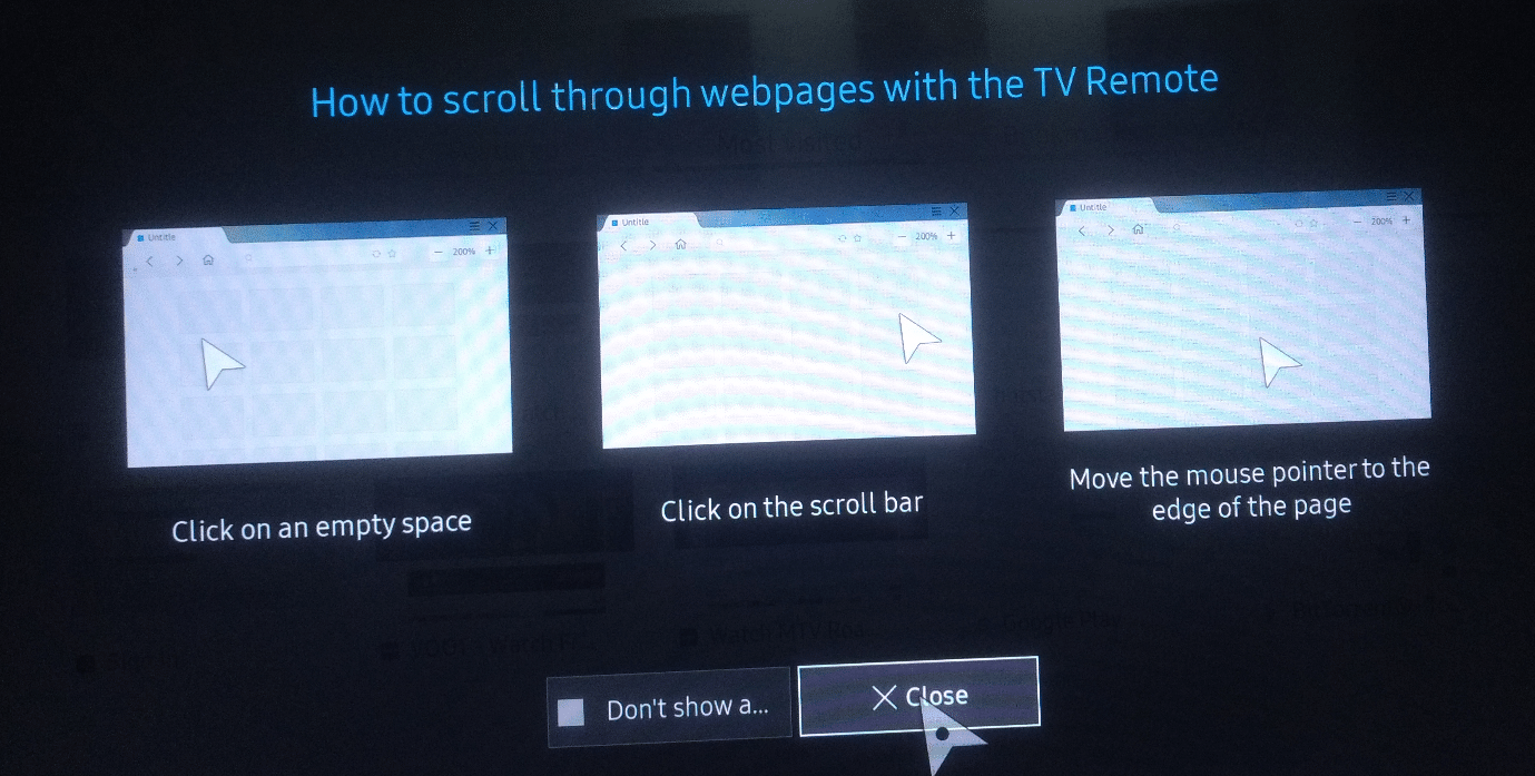 วิธีเลื่อนดูหน้าเว็บด้วยรีโมททีวี Samsung Smart TV