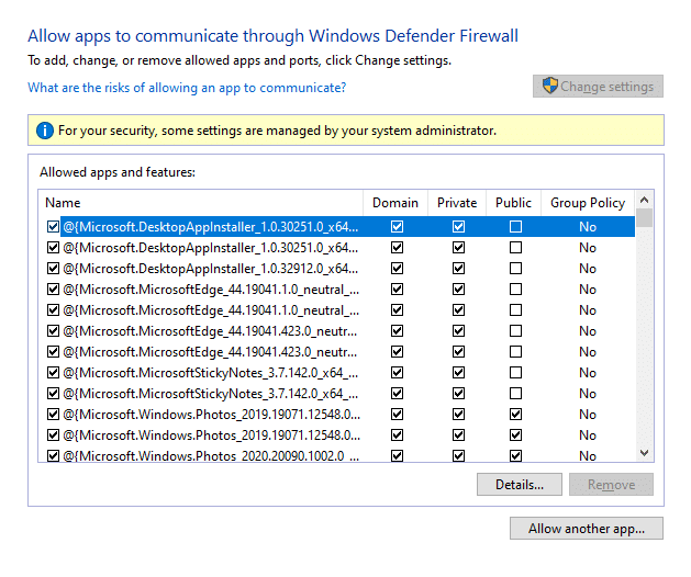 Quindi fare clic su Modifica impostazioni. Verificare la presenza di Rischio di pioggia 2 per consentire il passaggio del firewall