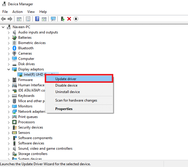 Atualize os drivers gráficos. Correção falhou ao instalar o serviço BattlEye no Windows 10