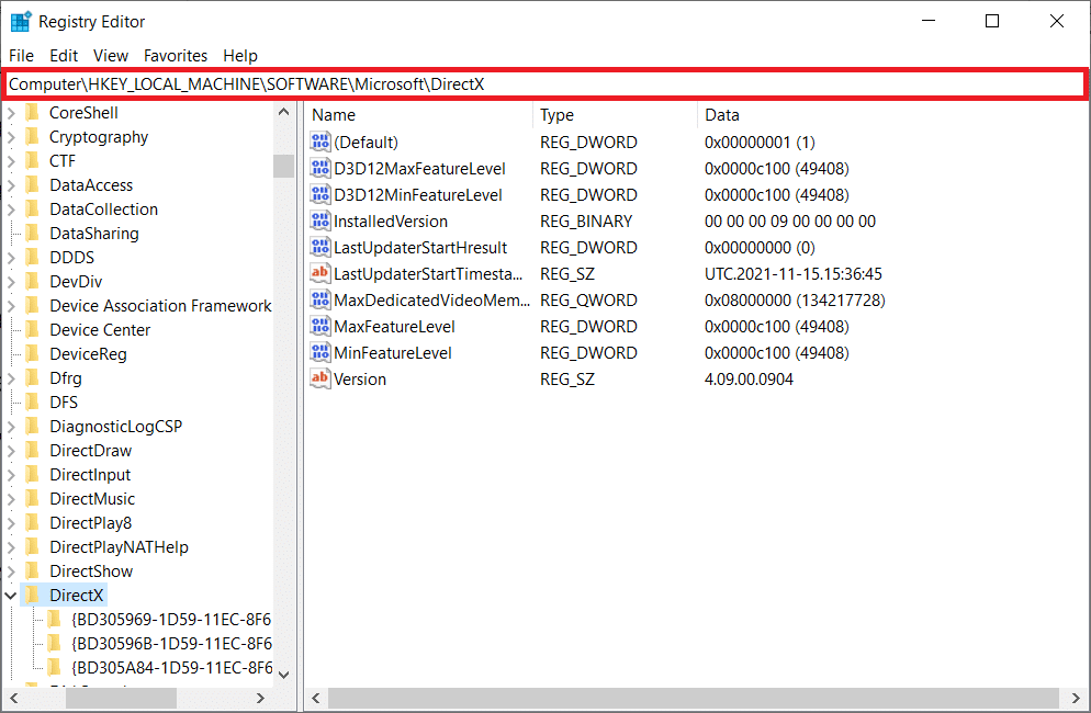 Passare alla seguente posizione nell'Editor del Registro di sistema. Correggi l'errore non specificato League of Legends in Windows 10