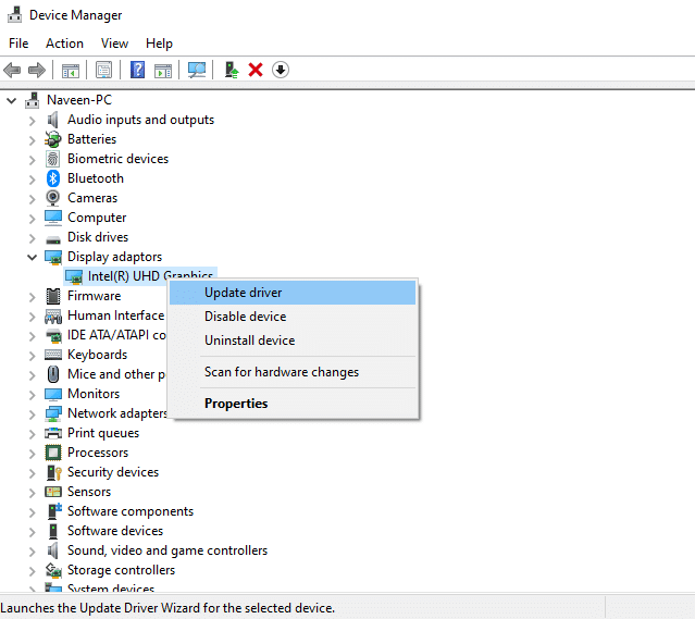 atualize seu driver