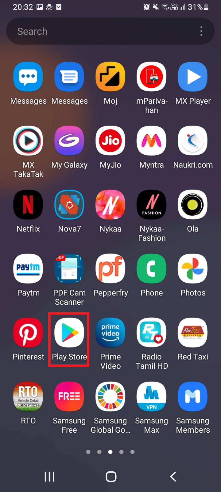 Toque em Play Store