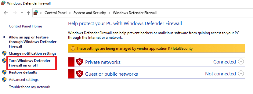Desabilitar o Firewall do Windows