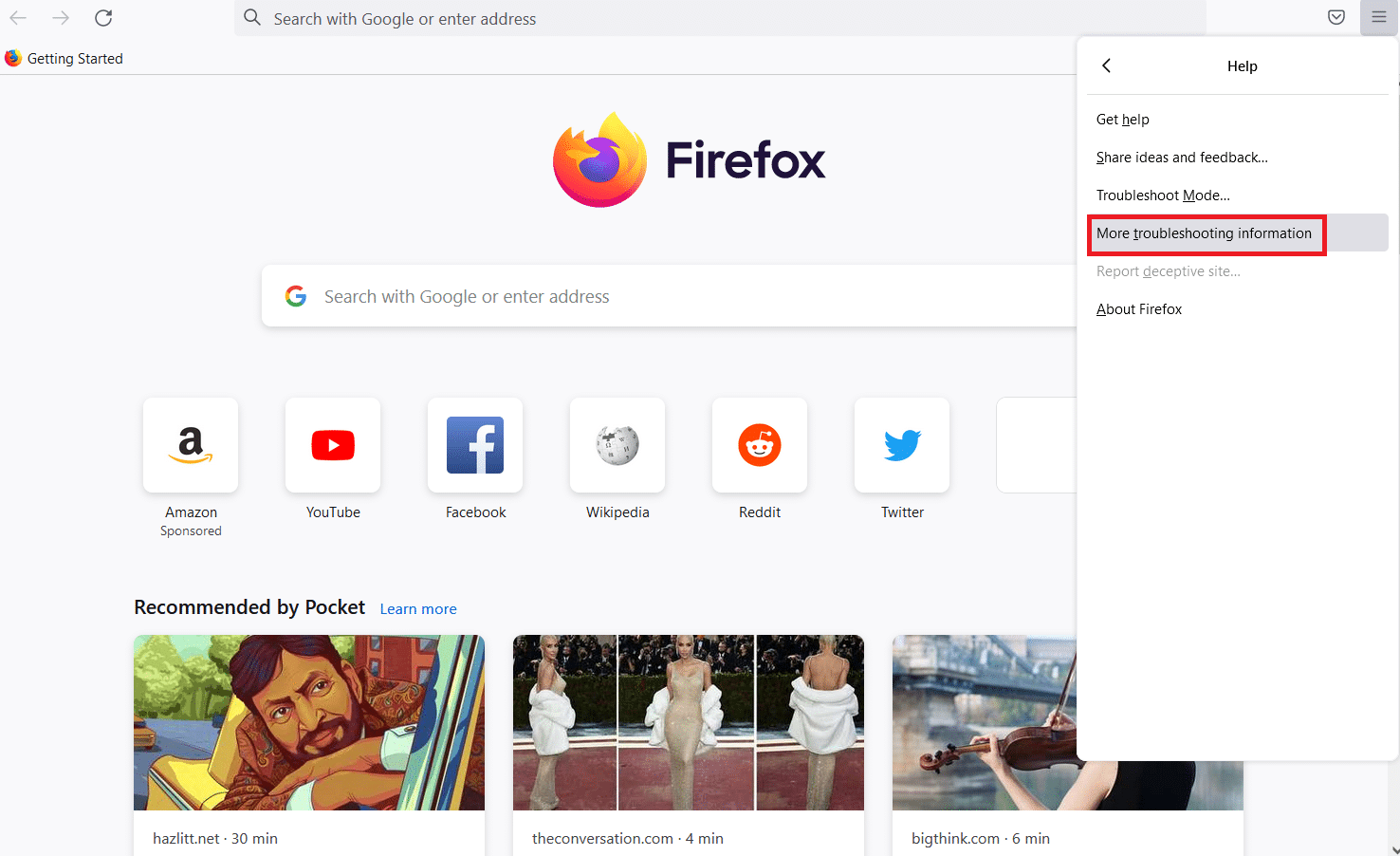 clique na opção Ajuda na lista exibida