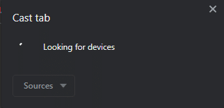 fila Google Chrome Cast caută dispozitive