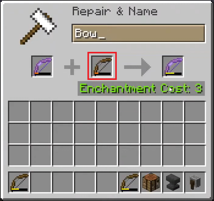 arraste e coloque o arco reparado no próximo slot. Como reparar um arco no Minecraft