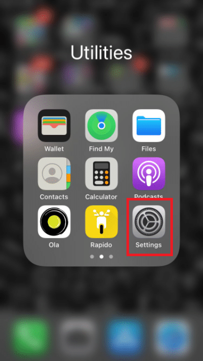 iPhoneの設定に移動します