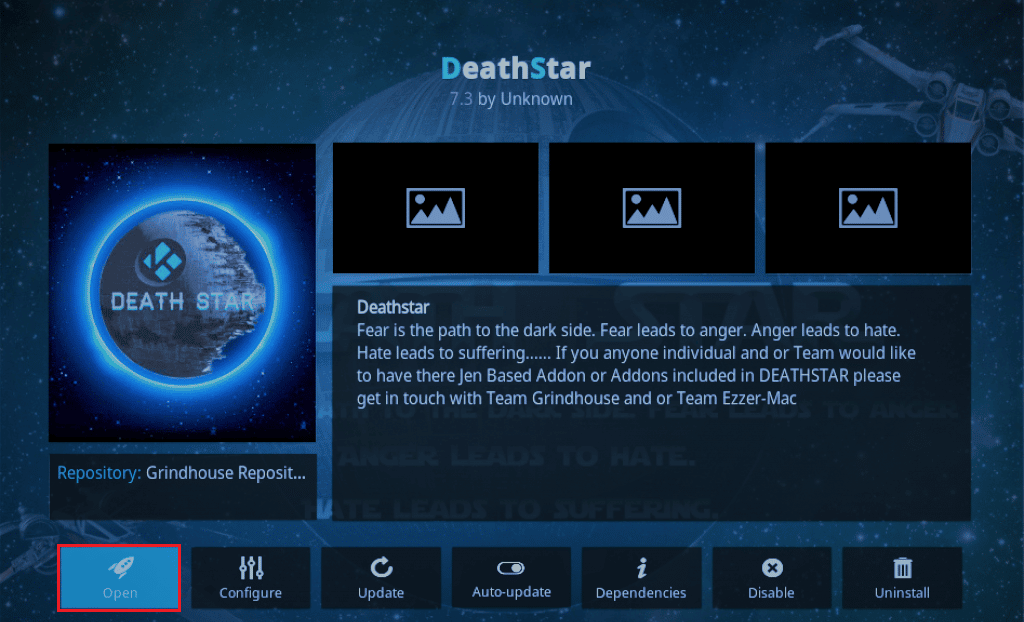 Todesstern. Beste Add-Ons für 3D-Filme auf Kodi