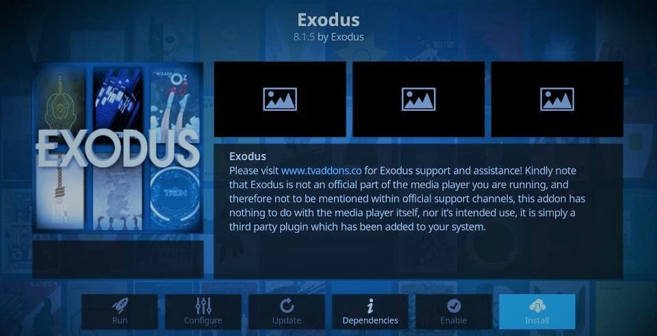Exodus. Beste Add-Ons für 3D-Filme auf Kodi