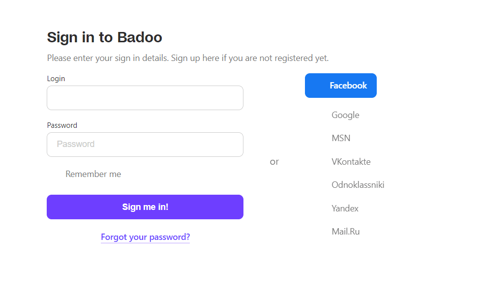 Conectează-te la Badoo. Cum să ștergi un cont Badoo