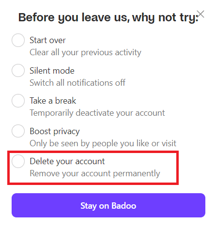 Sterge-ti contul. Cum să ștergi un cont Badoo