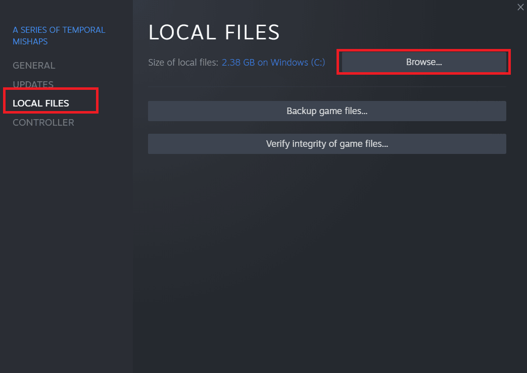 accesați fila Fișiere locale și alegeți Răsfoire fișiere locale. Modalități de a remedia SMITE Imposibil de conectat la Steam