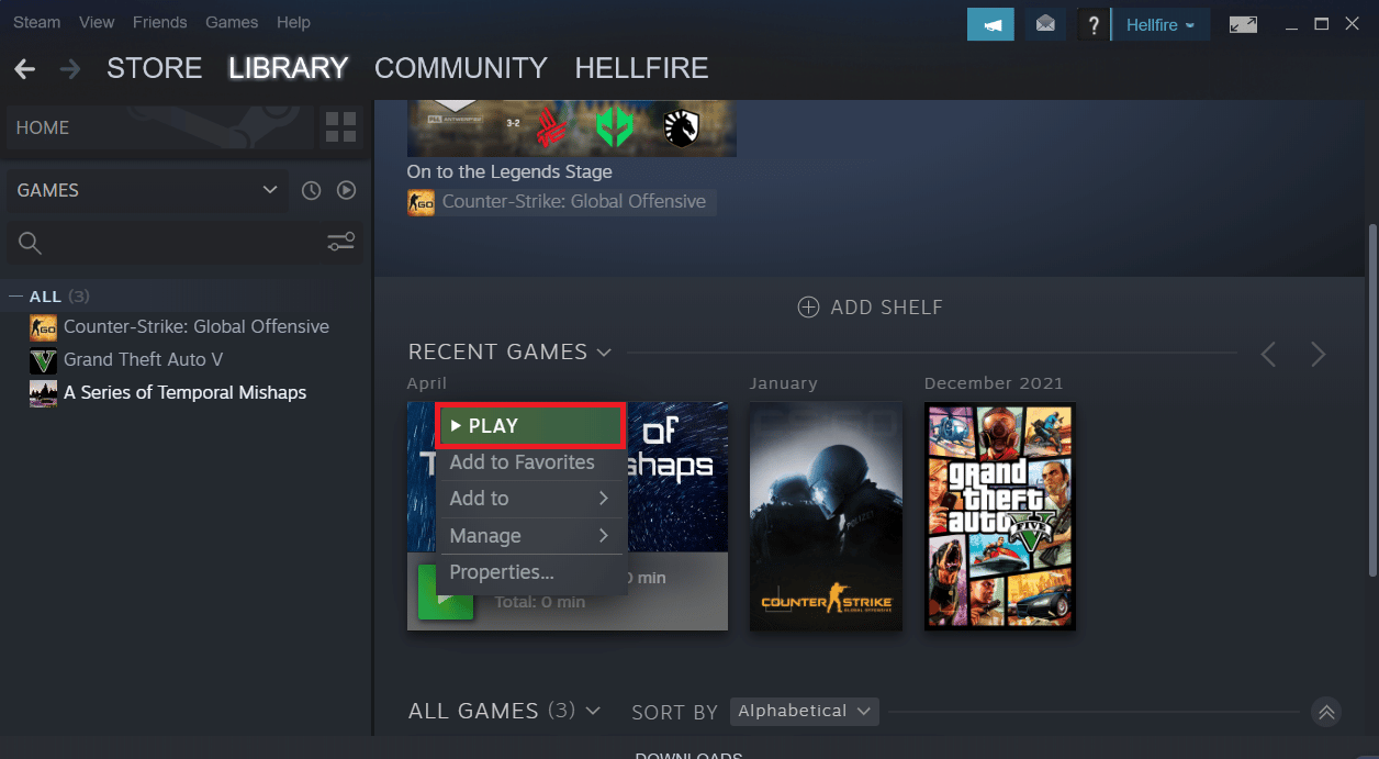 Selectați opțiunea Redare. Fix nu poate instala smite