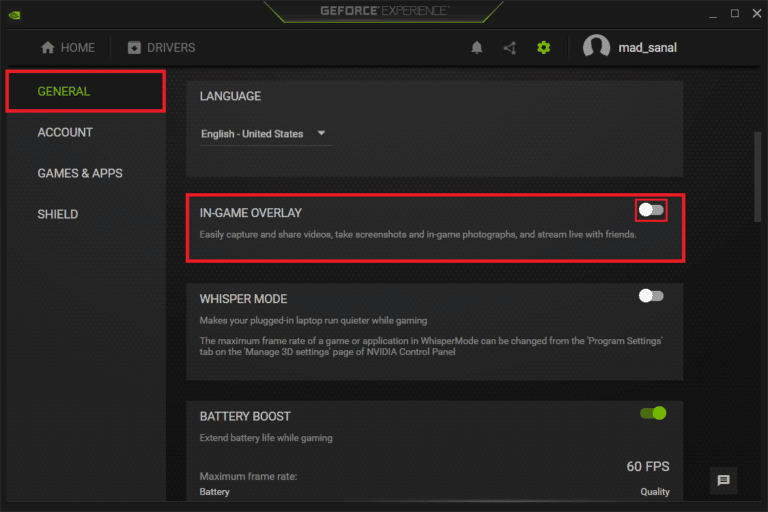 Dezactivați suprapunerea GeForce Experience