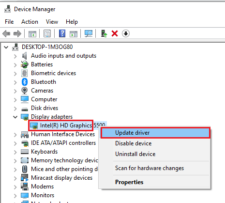 Actualizați driverul grafic. Remediați mouse-ul Battlefront 2 care nu funcționează în Windows 10