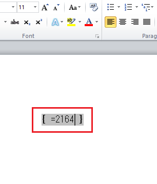 Digite o sinal de igual com 2164