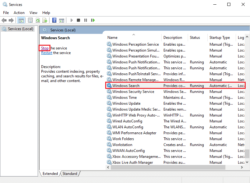 отключить службу поиска Windows