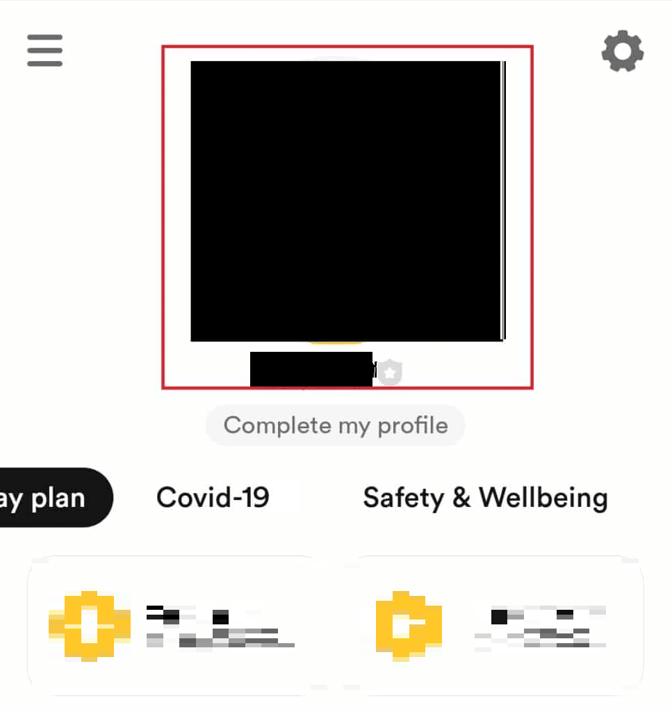 toque na imagem do perfil Como excluir prompts no Bumble