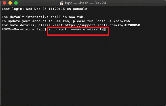 Macでのsudospct1masterdisableコマンド