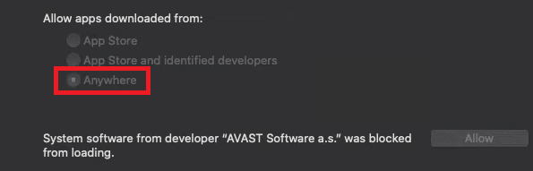 Macでアプリをダウンロードできるようにするには、任意のオプションを選択します