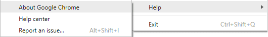 单击三个点,然后选择帮助,然后单击关于 Google Chrome