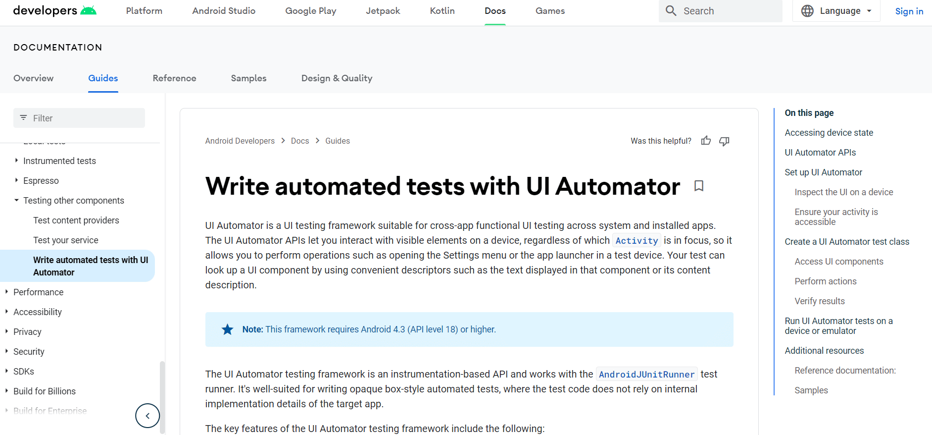 UI Automator. Cele mai bune instrumente de testare mobile