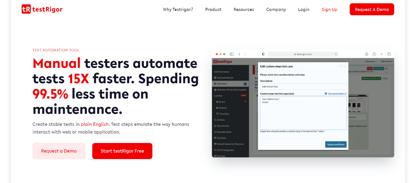 testRigor. Cele mai bune instrumente de testare mobile