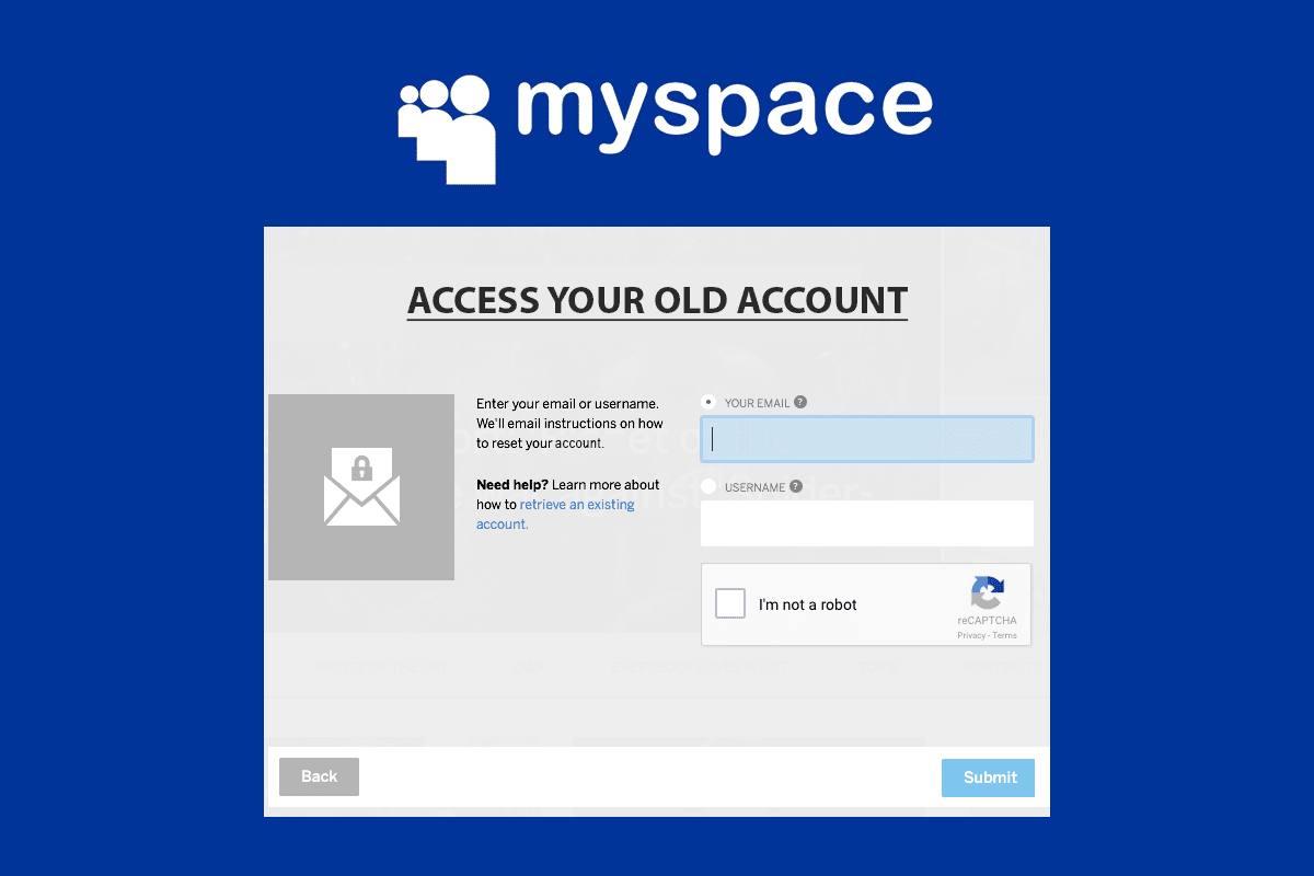 Puteți accesa vechiul dvs. cont Myspace