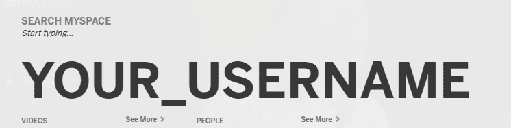 introduceți numele de utilizator al vechiului dvs. cont MySpace