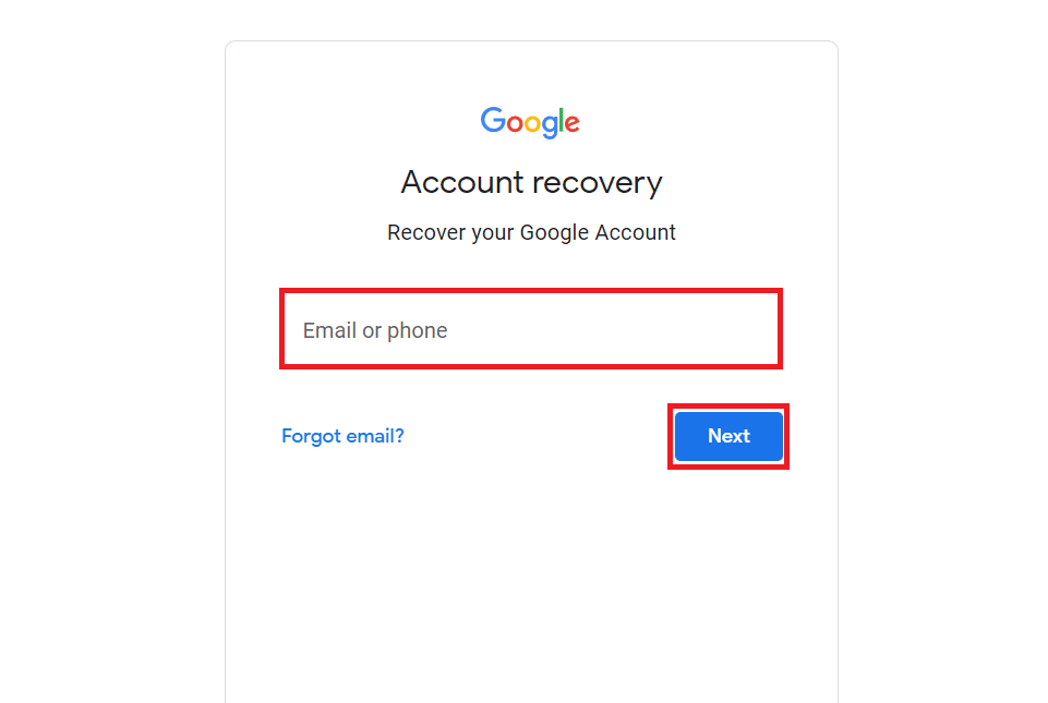 Introduceți e-mailul sau numărul de telefon asociat vechiului cont Gmail și faceți clic pe Următorul