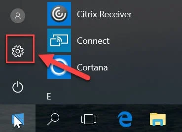 导航到开始，然后在 Windows 中设置