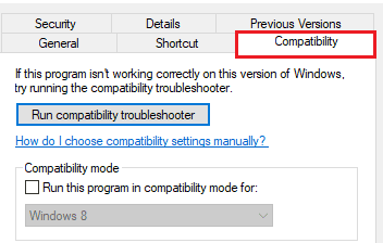 Clique em Compatibilidade. Maneiras de corrigir o aplicativo MSI Gaming que não abre