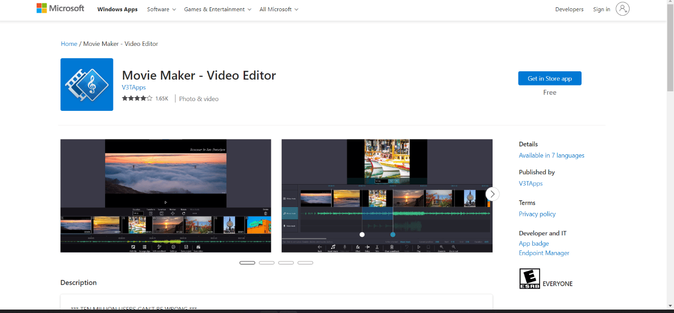 Window Movie maker