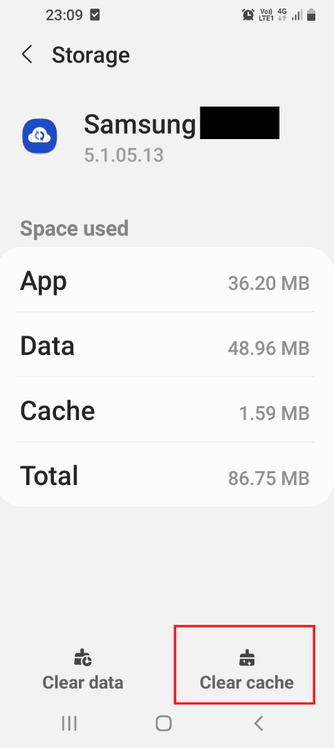 Toca el botón Borrar caché. Arreglar la carga rápida que no funciona en Android