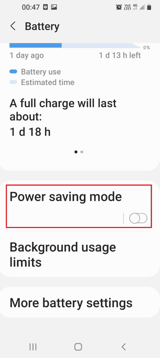 Activar la opción de modo de ahorro de energía