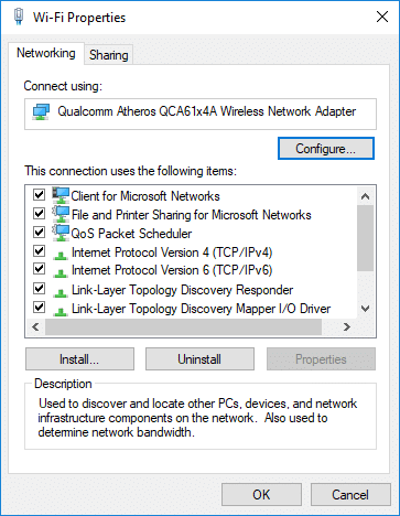 启用所需的网络功能 |修复“没有互联网，安全”的 WiFi 错误