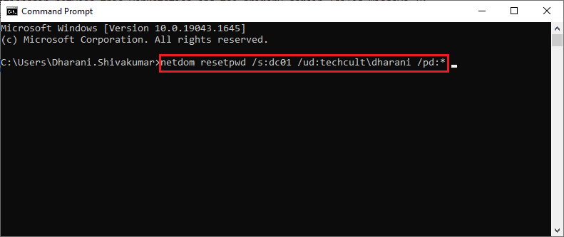 Ici s est le nom du serveur de domaine domain est le nom de domaine et user est le compte d'utilisateur en conflit