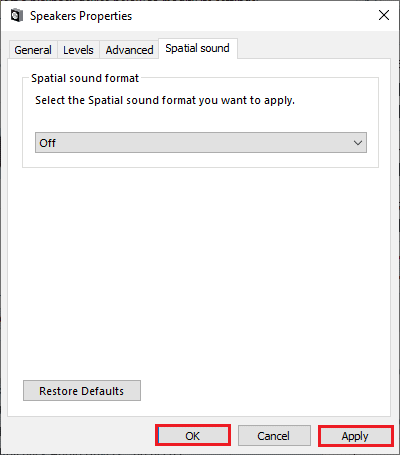 haga clic en Aplicar y luego haga clic en Aceptar. Arreglar el conector de audio frontal que no funciona en Windows 10