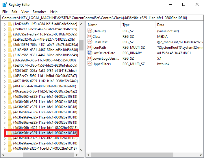 vaya a la siguiente ruta en el Editor del Registro. Arreglar el conector de audio frontal que no funciona en Windows 10