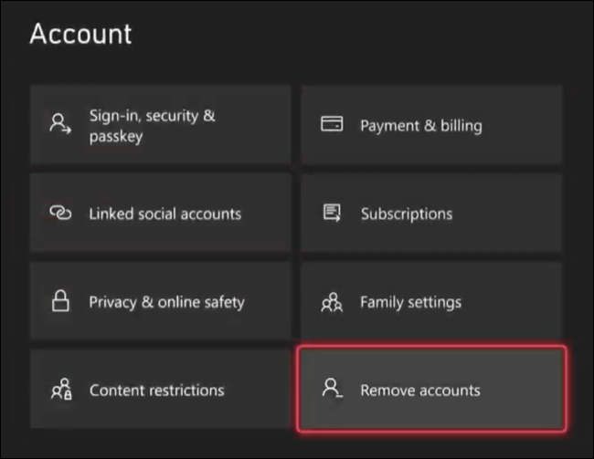 Supprimer le compte de la console Xbox