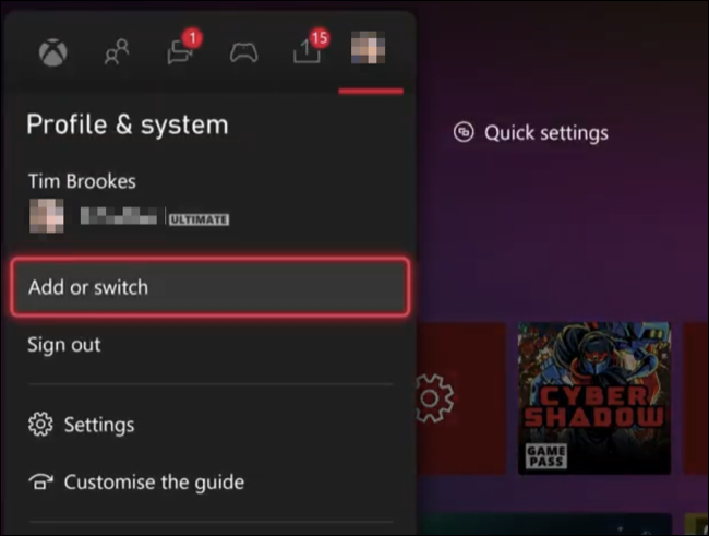Ajouter un compte à la console Xbox