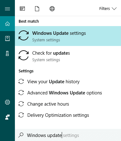 検索結果から「WindowsUpdate」をクリックします